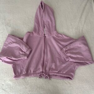 H&M Pink Cropped Hoodie Sweatshirt